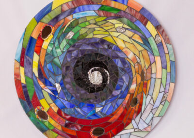 Stained glass wall piece