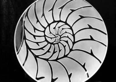 Nautilus Plate, etched glass