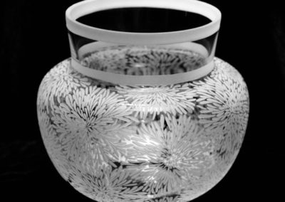 etched glass vase