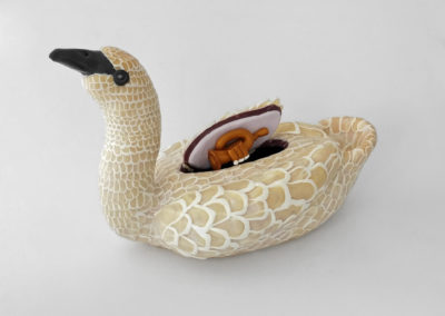 Trumpet Swan polymer clay sculpture
